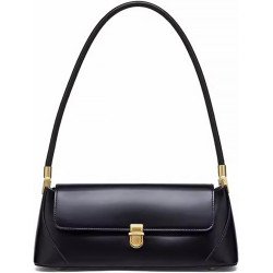 Small Shoulder Bag for Women Leather Mini Tote Handbag Purse with Buckle Closure