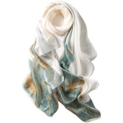 Myneiyi Fashion Scarves Scarf 100% Silk Feeling Scarf Silk Like Scarves Long Lightweight Sunscreen Shawls for Women