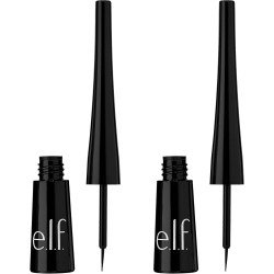 e.l.f. Expert Liquid Liner, High-Pigmented, Extra-Fine Liquid Eyeliner For Precise Definition, Long-Lasting, Vegan & Cruelty-Free, Jet Black, 0.14 oz, 2 count(Pack of 1)