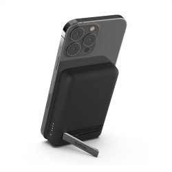 Belkin 5000mAh Magnetic Wireless Power Bank, Portable Charger Compatible with MagSafe, Battery Pack with 7.5W Output, 10W Input and Kickstand, Compatible with iPhone 16, 15, 14, 13, 12 Series - Black