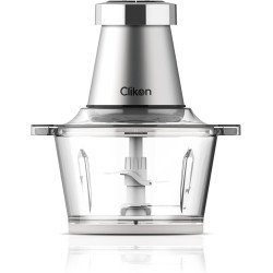 Clikon 2 Litre Electric Food Chopper/Meat Processor with Garlic Skin Peeler Attachment, 2 Speed Setting, Detachable Stainless Steel Quad Blades, 350 Watts, 2 Year Warranty, Silver