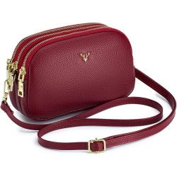 Small Crossbody Bags Genuine Leather Shoulder Handbags Trendy Design Cellphone Purses for Women and Girls