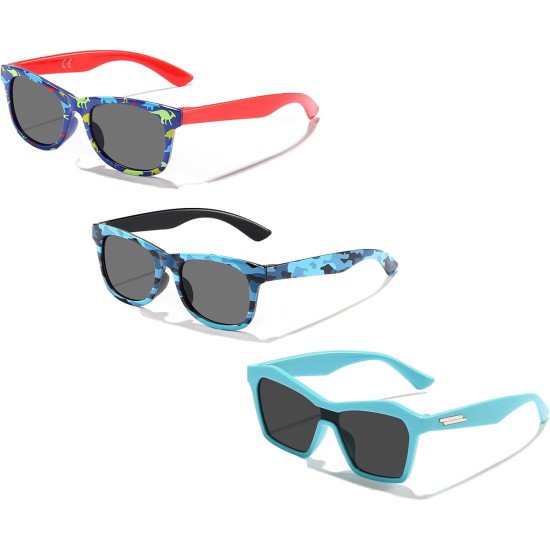 YWhalep 3 Pairs Kids Sunglasses for Boys UV Protection Cute Outdoor Beach Sunglasses Eyewear for Toddler Kids Children Boys Gifts YWhalep 3 Pairs Kids Sunglasses for Boys UV Protection Cute Outdoor Beach Sunglasses Eyewear for Toddler Kids Children Boys Gifts