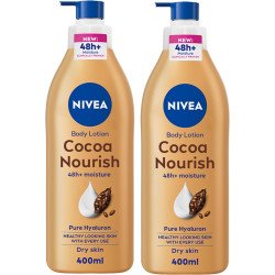 NIVEA Body Lotion for Dry Skin, Cocoa Butter, 5in1 Complete Care, 48H Deep Moisture, 2x400ml, Pack of 2