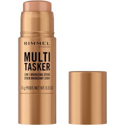 Rimmel Multi Tasker 3 in 1 Bronzing Stick, 001 Light, Sculpted and Bronzed Glow, All-Day Wear, Sheer and Dewy Finish, Infused with Vitamin C & E, Vegan Formula, Cruelty-Free