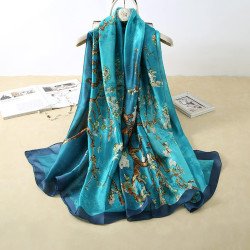 Myneiyi Fashion Scarves Scarf 100% Silk Feeling Scarf Silk Like Scarves Long Lightweight Sunscreen Shawls for Women