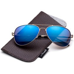 Polarized Kids Teens Juniors Aviator Polarized Sunglasses Stainless Steel Frame Spring Hinge UV Protection