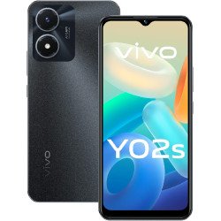 vivo Y02s 4G Dual Sim (Flourite Black, 3GB RAM, 32GB) 8MP Rear Camera | 5000 mAh Battery | Multi-Turbo 5.5 | 12 Months Warranty + Earphones + Ring Holder