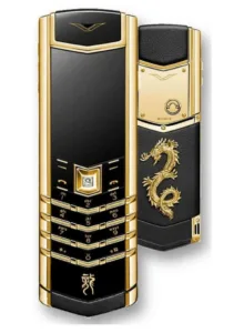Signature Golden Mobile Phone – Luxury Handcrafted Design gold Plating, Unlocked GSM, Exclusive User Experience, Premium Leather Backing, Sapphire Crystal Display