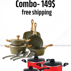 Complete Home Kitchen Bundle – 10‑Piece + 8‑Piece Non‑Stick Cookware Sets