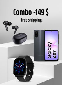 Complete Tech Bundle – Samsung Galaxy A07 + Smartwatch + boAt Airdopes 71